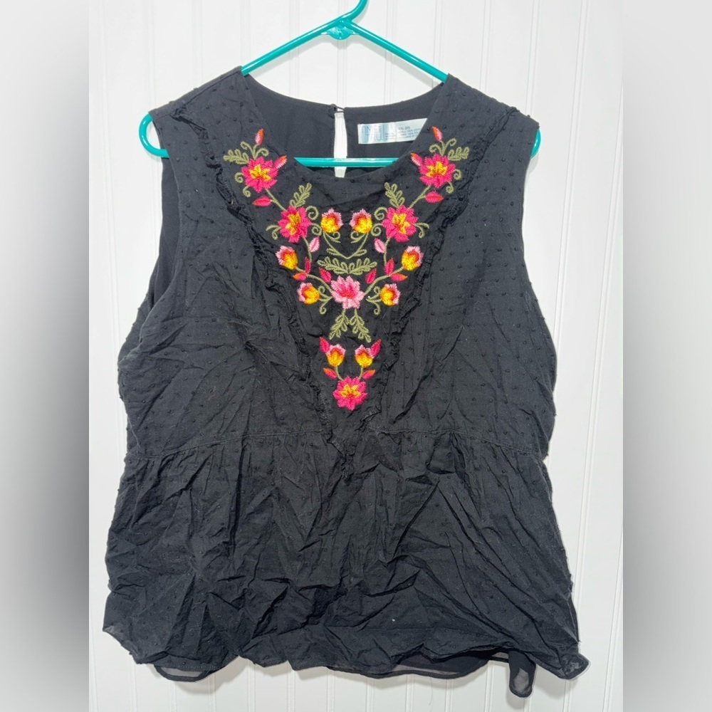 Time & Tru Embroidered Blouse| Size XXL